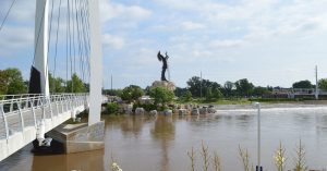 The Keeper of the Plains statue in Wichita, KS