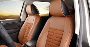 Leather seats in a car from Wichita, KS