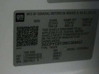 2021 Chevrolet Silverado 1500 Custom Trail Boss Crew Cab 4WD