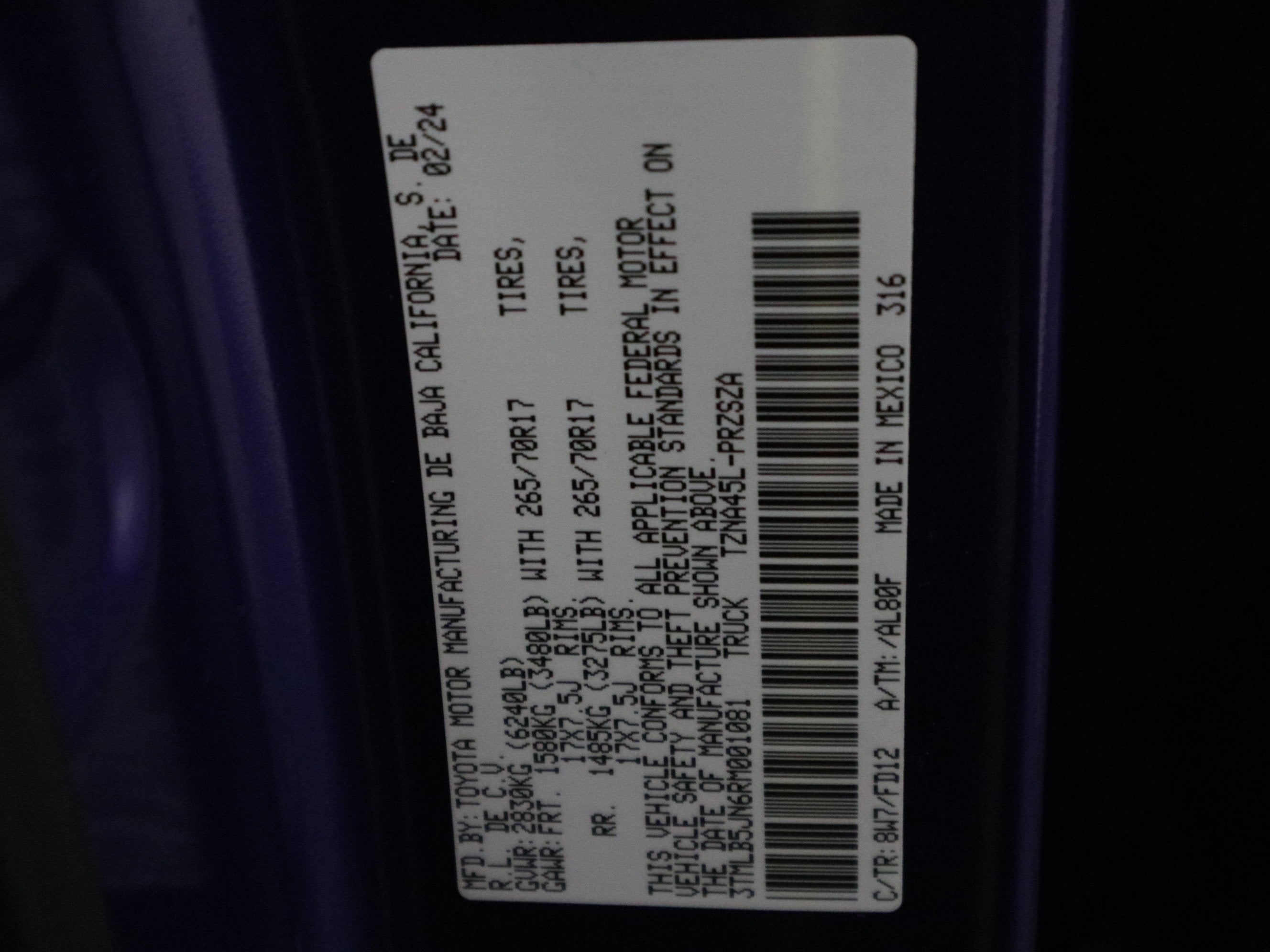 2024 Toyota Tacoma 4WD TRD Off Road